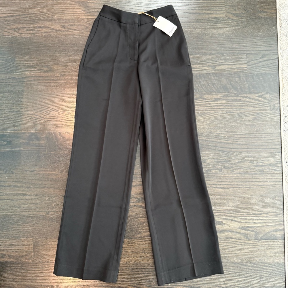 Quince Black crepe classic trouser Wide Leg Pants